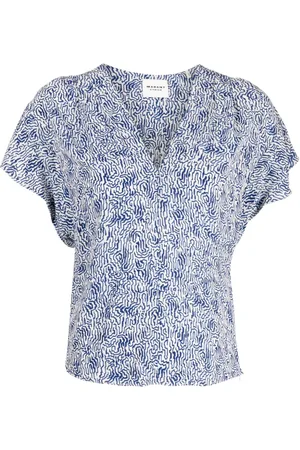 Marant Etoile Blusa Delocia con estampado abstracto y cuello en V