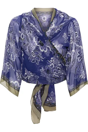 Etro Blusa con estampado floral y moño