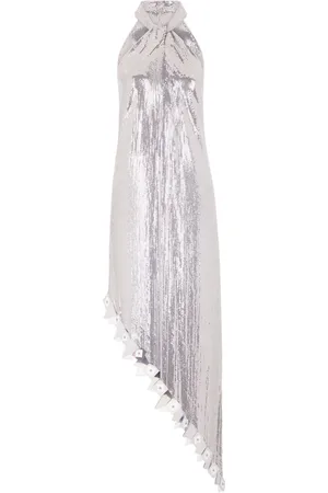 Paco rabanne Vestido con cuello halter y efecto metalizado