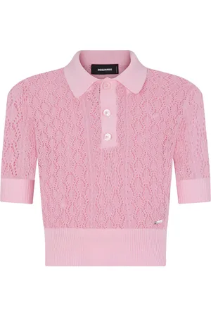 Dsquared2 Top corto de tejido calado