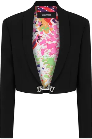 Dsquared2 Blazer corto con placa del logo