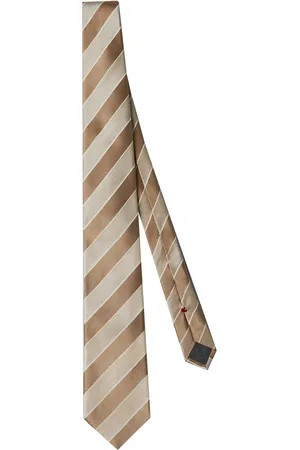 Brunello Cucinelli Corbata de seda con rayas estampadas