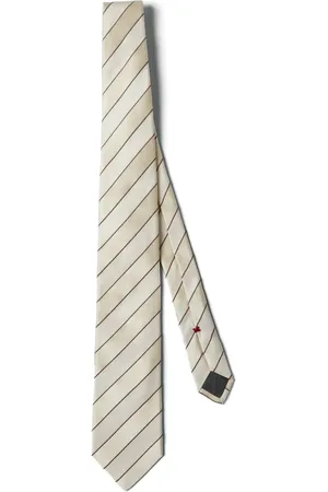 Brunello Cucinelli Corbata de seda con rayas estampadas
