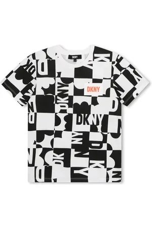 DKNY Playera con cuadros estampados y logo