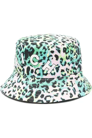 John Richmond Gorro de pescador con estampado de leopardo