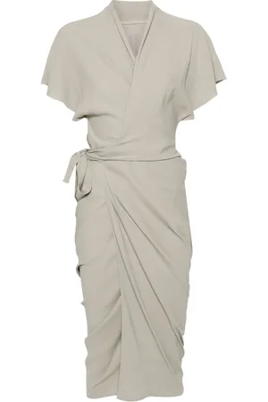 Rick Owens Vestido cruzado con cuello en V