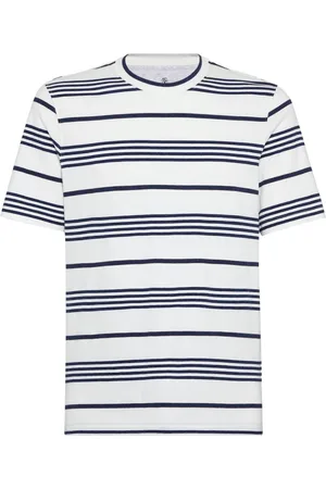 Brunello Cucinelli Playera con rayas estampadas