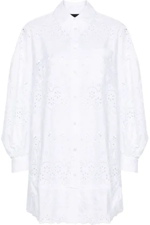 Simone Rocha Vestido camisero con bordado inglés