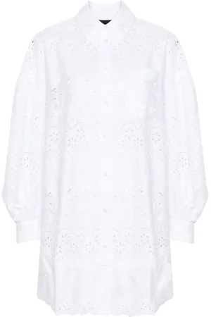 Simone Rocha Vestido camisero con bordado inglés