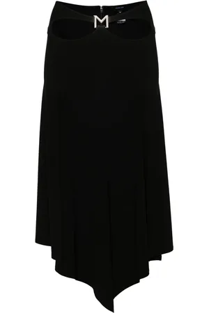 MUGLER Falda midi con placa del logo
