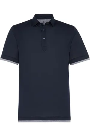Brunello Cucinelli Playera tipo polo con efecto a capas