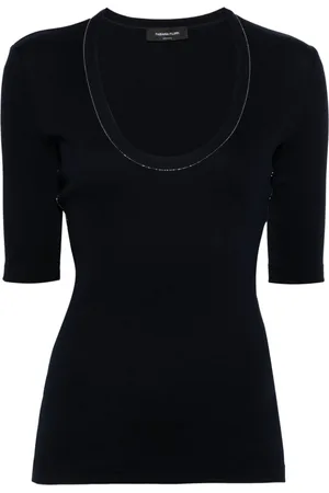 Fabiana Filippi Playera con detalle de mostacillas