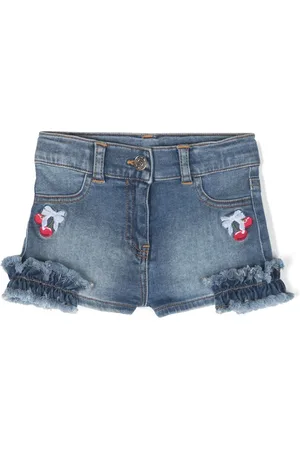MONNALISA Shorts de mezclilla con cerezas bordadas
