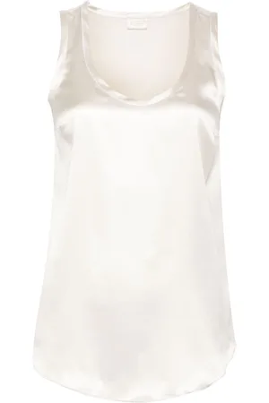 Brunello Cucinelli Top satinado de seda sin mangas