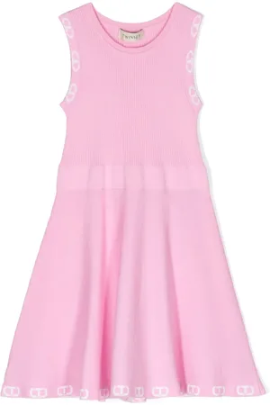 Twin-Set Vestido tejido con ribete del logo