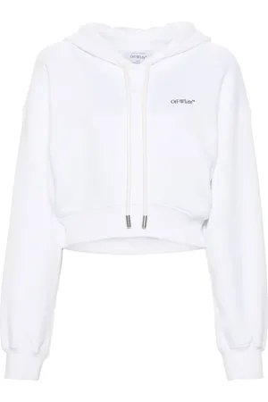 OFF-WHITE Hoodie corto con estampado floral