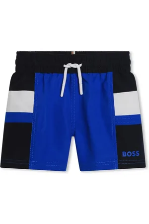 HUGO BOSS Shorts de playa con cordones en la pretina