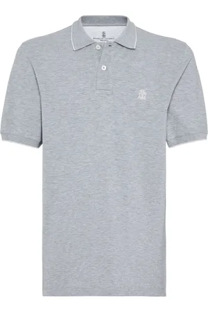 Brunello Cucinelli Playera tipo polo con logo bordado