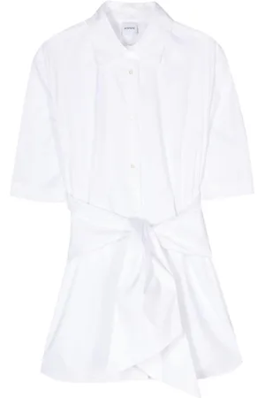Aspesi Camisa de popelina con detalle de cordones