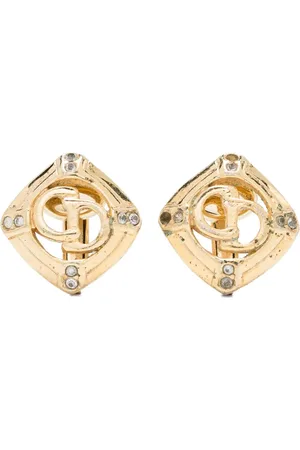Dior Aretes de clip con logo CD 1980