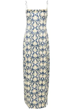 Ganni Vestido con estampado de piel de serpiente