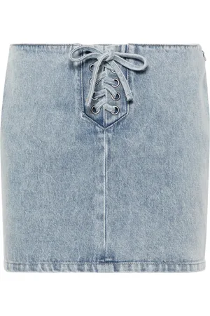 ROTATE Falda de mezclilla con cordones