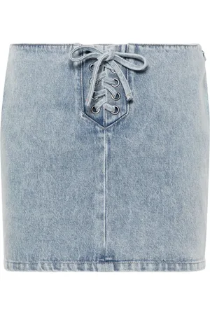 ROTATE Falda de mezclilla con cordones