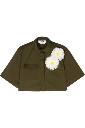 Msgm Camisa con apliques florales