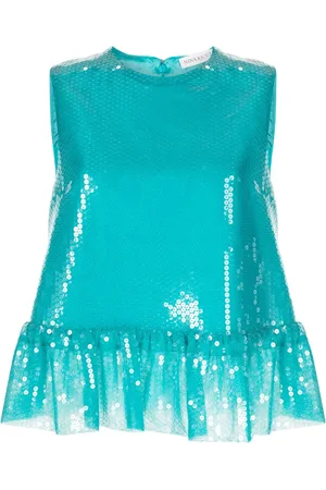Nina Ricci Top sin mangas con detalles de lentejuelas