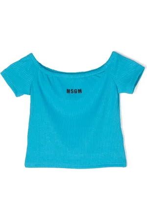 Msgm Playera de canalé con logo bordado