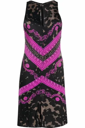 VERSACE Vestido ajustado con animal print 2000