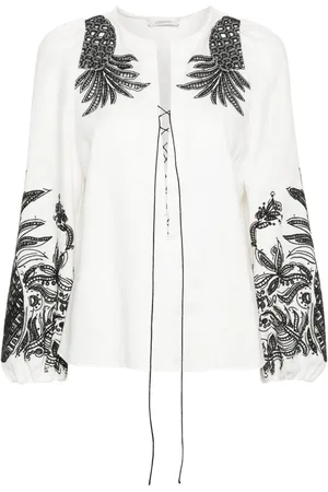 Dorothee Schumacher Blusa con agujetas y piñas bordadas