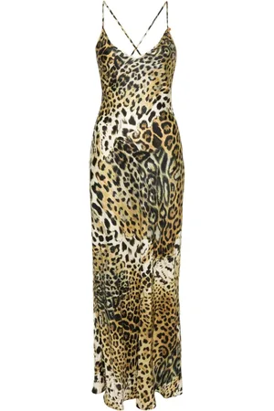 Roberto Cavalli Vestido con estampado de leopardo