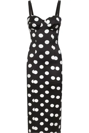 Dolce & Gabbana Vestido satinado con estampado de lunares