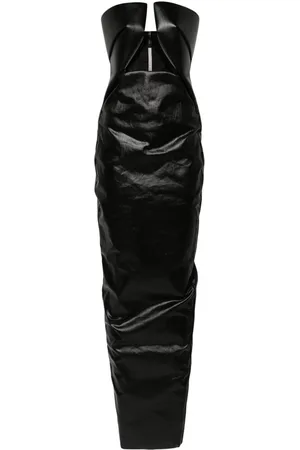 Rick Owens Vestido largo strapless con diseño de aberturas