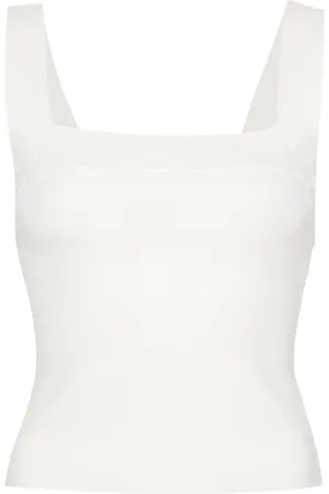 Simkhai Top tejido con cuello cuadrado