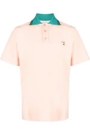 Maison Kitsuné Playera tipo polo de piqué con aplique del logo