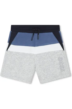 HUGO BOSS Shorts de diseño color block y logo estampado