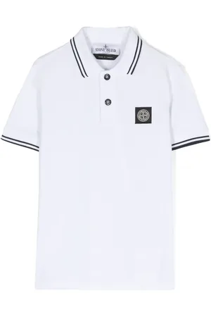 Stone Island Playera tipo polo con aplique Compass