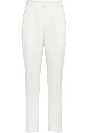 Brunello Cucinelli Pantalones de seda rectos