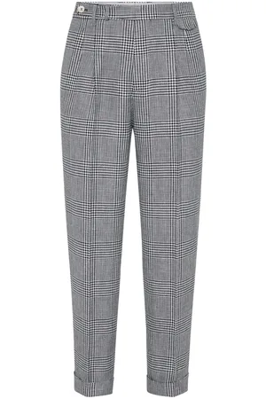 Pantalon de cuadros online blanco y negro hombre