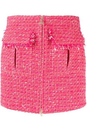 Patrizia Pepe Falda corta de tweed con detalle de flecos