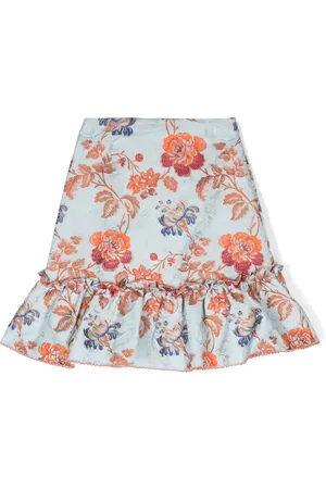 Etro Falda con volantes y bordado floral