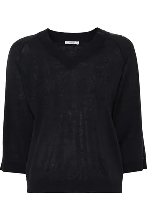 PESERICO SIGN Top con cuello en V y rayas laterales