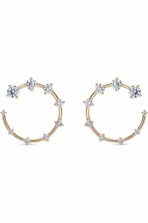 Fernando Jorge Aretes Circle pequeños en oro amarillo de 18kt con diamantes