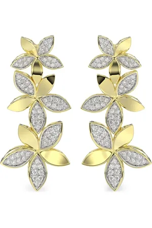 Marchesa Notte Aretes Wild Flower en oro amarillo de 18kt con diamante