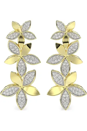 Marchesa Notte Aretes Wild Flower en oro amarillo de 18kt con diamante