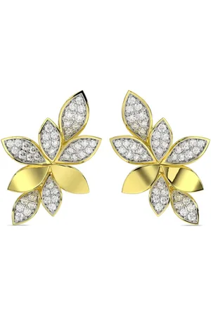 Marchesa Notte Aretes Wild Flower en oro amarillo de 18kt con diamante