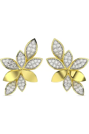 Marchesa Notte Aretes Wild Flower en oro amarillo de 18kt con diamante