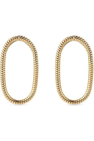 Fernando Jorge Aretes en oro amarillo de 18kt con diseño de cadena